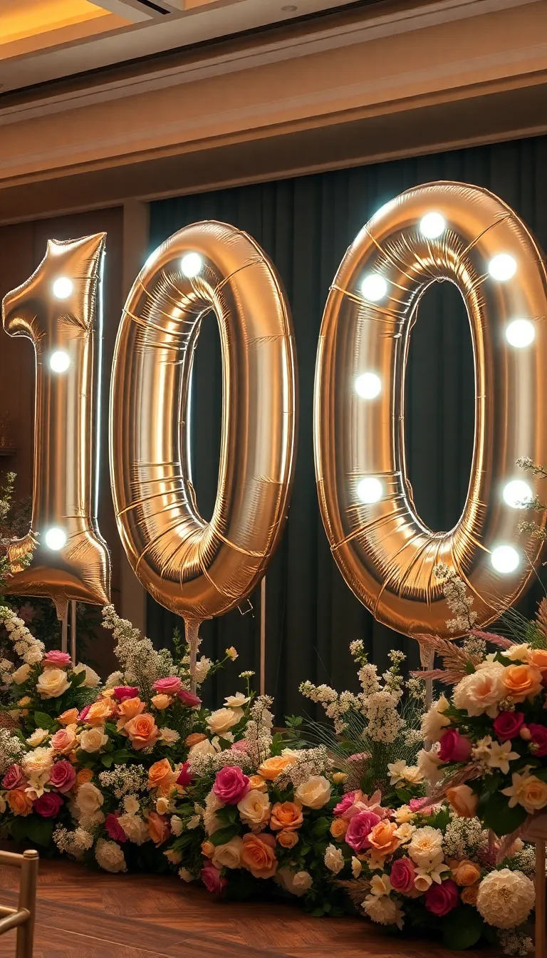 Use Lighted 100-Shaped Balloons for Eye-Catching Décor